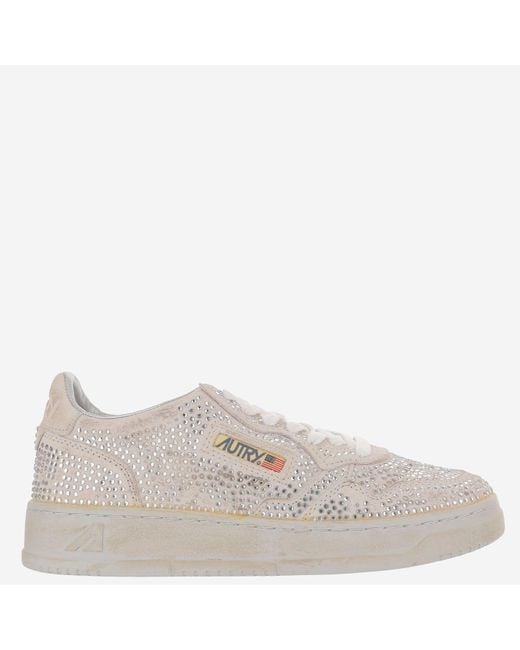 Autry Gray Medalist Low 'Crystal' Sneakers