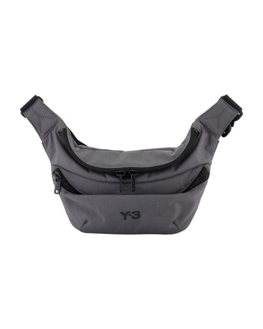 Y-3 Gray Graue Synthetische Crossbody-Tasche Mit Verstellbarem Riemen