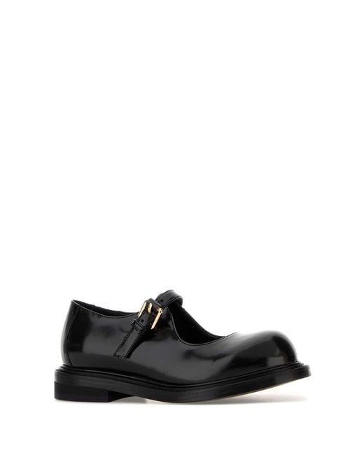Moschino Black Leather Olivia Ballerinas