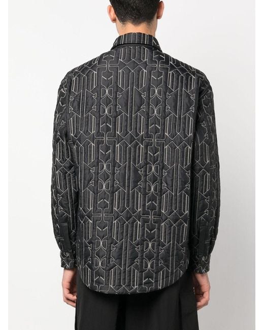 Palm Angels Monogram Gewatteerd Overschot in het Black voor heren