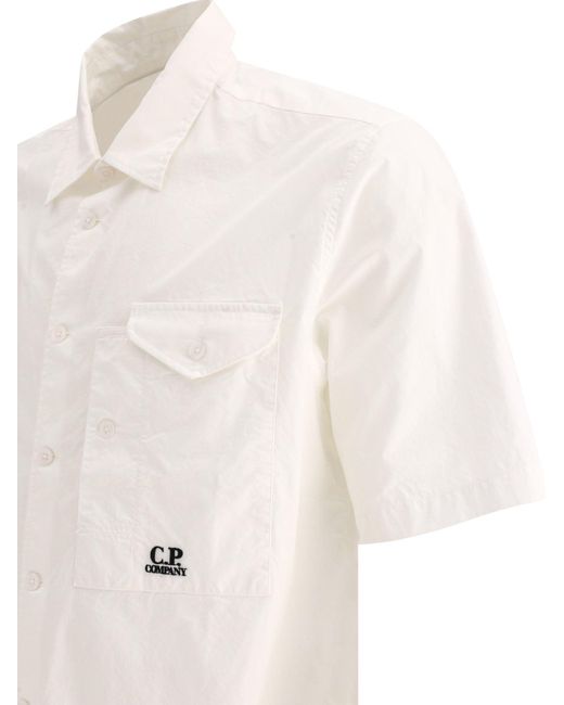 C.P. Camicia aziendale con logo ricamato di C P Company in White da Uomo