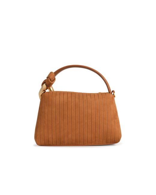 J.W. Anderson Jw Anderson Small 'corner' Caramel Suede Bag in het Brown