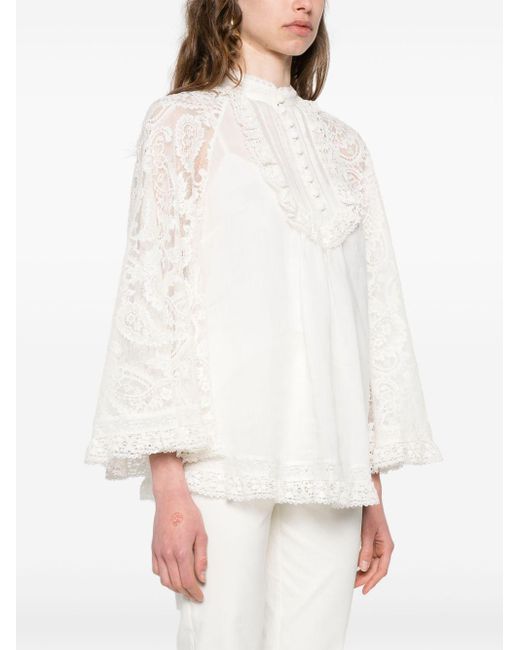 Zimmermann Ascension Lace Detail Tuniek in het White