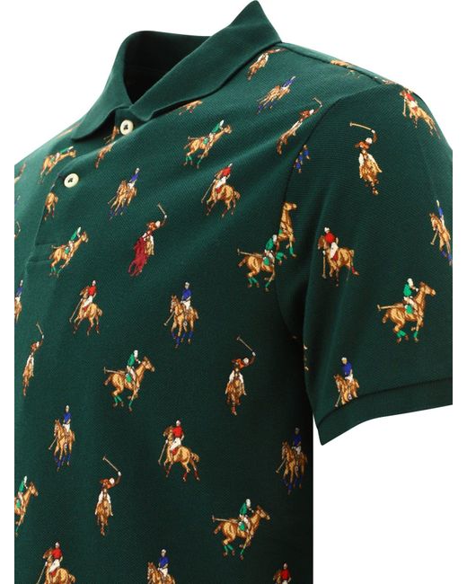 Polo Ralph Lauren pony Race Polo Shirt in Green for Men