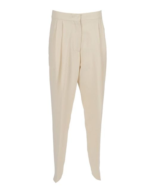 Fabiana Filippi Natural Burro Cady Pleated Trousers