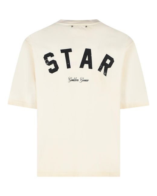 Golden Goose Deluxe Brand Natural Uisex 'Star' Vintage Cotton T-Shirt