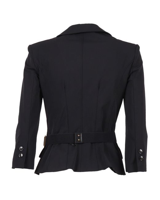 Elisabetta Franchi Black Jacket With Belt
