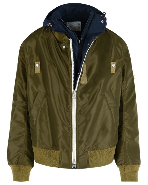 Sacai Green Nylonjacke