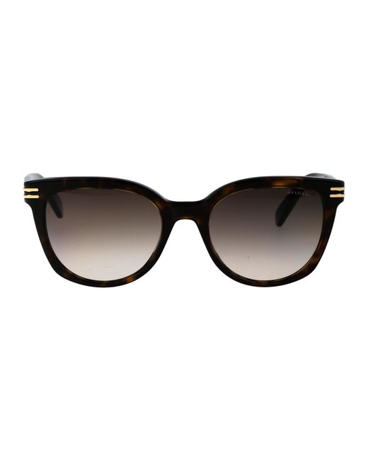 BVLGARI Brown Acetate Cat-Eye Sunglasses