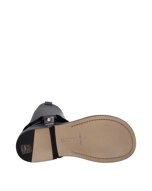 Loewe Black Stivali Campo Biker Donna Pelle Nero