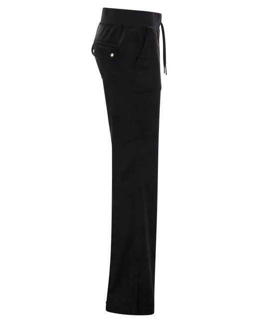 Juicy Couture Black Cotton Velvet Trousers