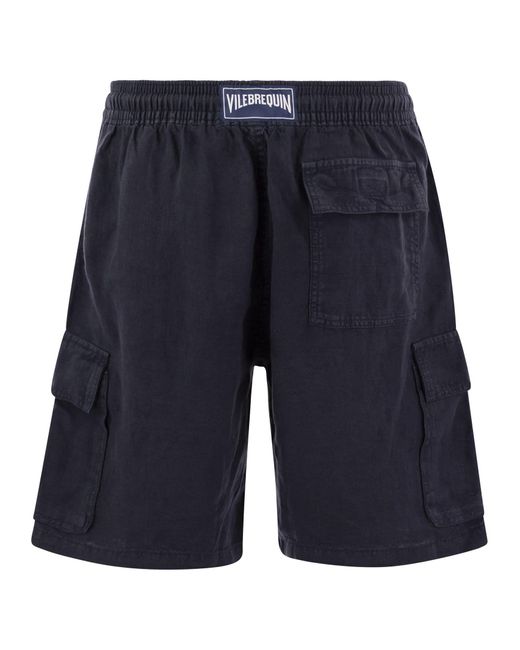 Pantalones cortos de bermudas de carga de lino vilebrequín Vilebrequin de color Blue