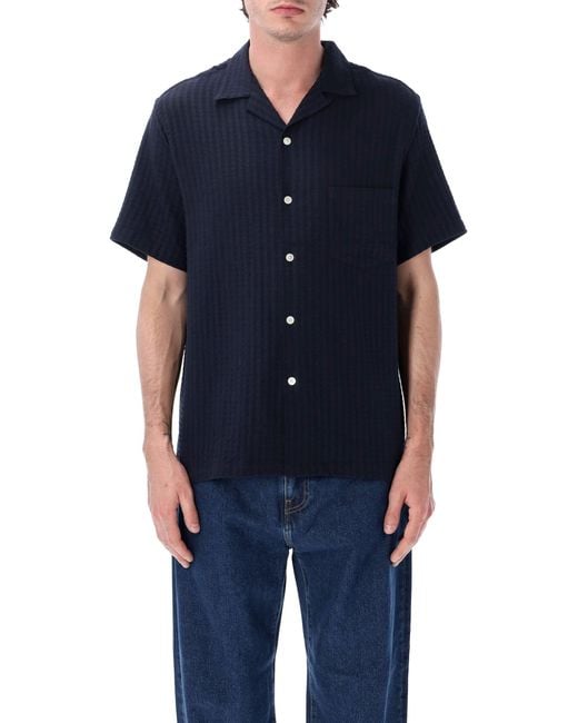 Portuguese Flannel Blue Mondego Seersucker Shirt