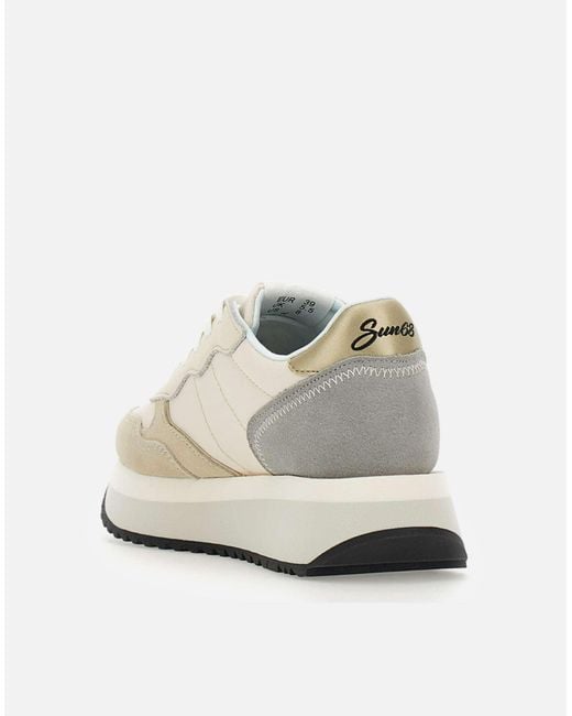 Sun 68 White Big Ally Platform Sneakers