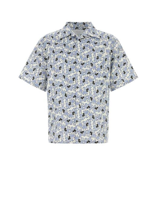 Prada Blue Floral Shirt for men