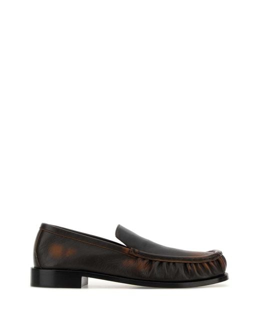 Dries Van Noten Black Leather Loafers for men