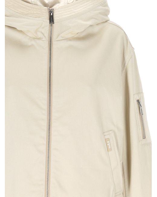 Add Natural Hoodie Bomber Mixed Fabrics Jacket