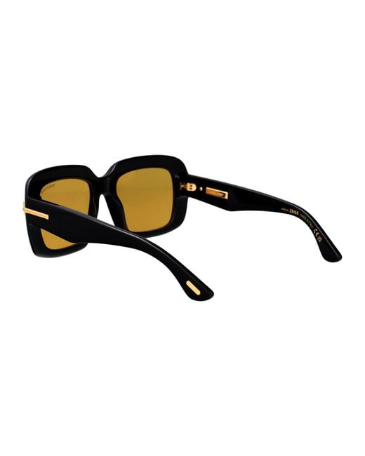 Tom Ford Multicolor Nero Lucido Marrone Acetate Sunglasses