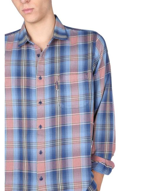 YMC Blue "Curtis" Shirt for men