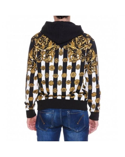 Versace Bedrucktes Kapuzen -Sweatshirt in Black für Herren