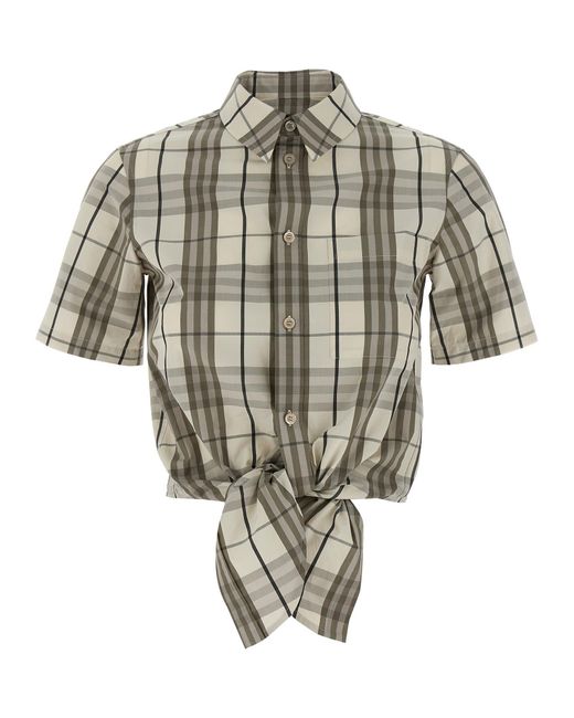 Burberry White Cropped Shirt