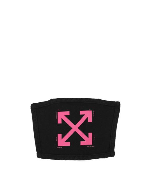 Off-White c/o Virgil Abloh Black Mask Women Cotton Schwarz/Fuxia