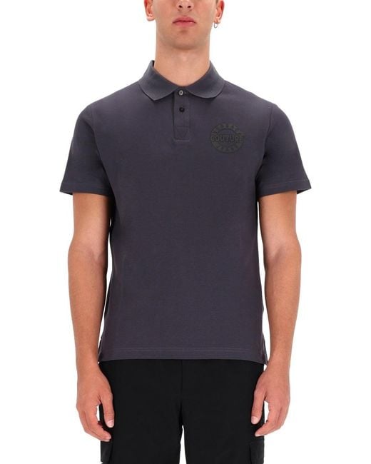 Versace Jeans Couture Blue Polo With Logo for men