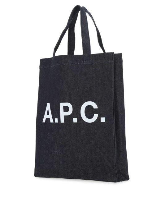 A.P.C. Black Denim Shopping Bag