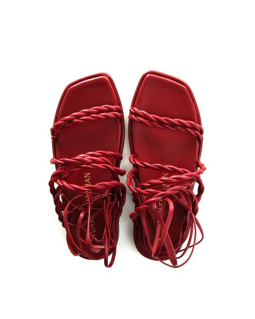 Stuart Weitzman Red Calypso Gladiator Sandals