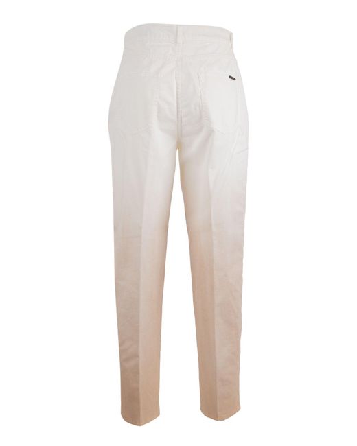 Peserico White Tailored Trousers With Subtle Gradient Effect
