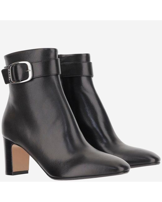 CAREL PARIS Black Thelma Leather Ankle Boots