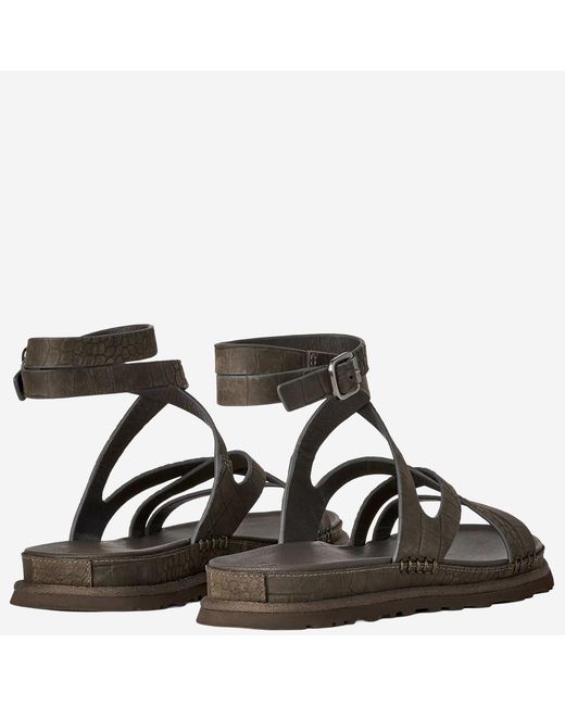Ugg Brown Sandals Goldengaze Animal-Print Leather