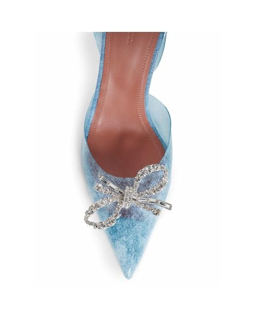 AMINA MUADDI Blue 95Mm Rosie Glass Pumps