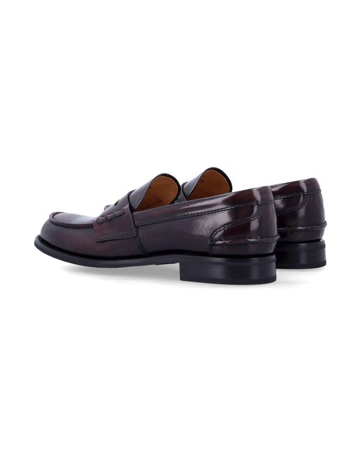 Church's Blue Pembrey W 5 Polished Fumè Loafer