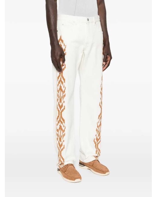 Isabel Marant White Lewys Jeans With Embroidery