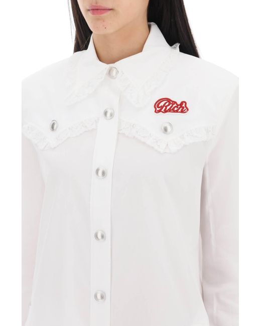 Mini abito con patch logo di Alessandra Rich in White