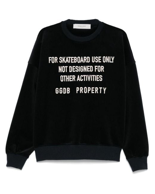 Golden Goose Deluxe Brand Black Velours Skate Sweatshirt