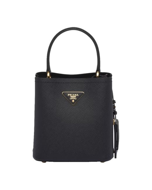 Prada Black Small Saffiano Leather Panier Bag