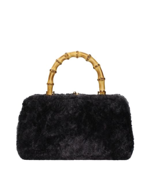 Jil Sander Black Goji Handbag Fur