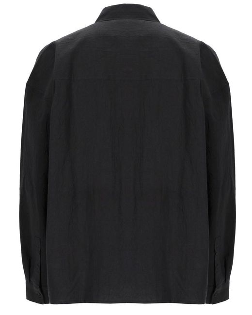 YMC Black Button-Up Overshirt With Chest Pocket for men