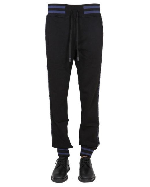 Versace Jeans Couture Black Jogging Pants With Elastic for men