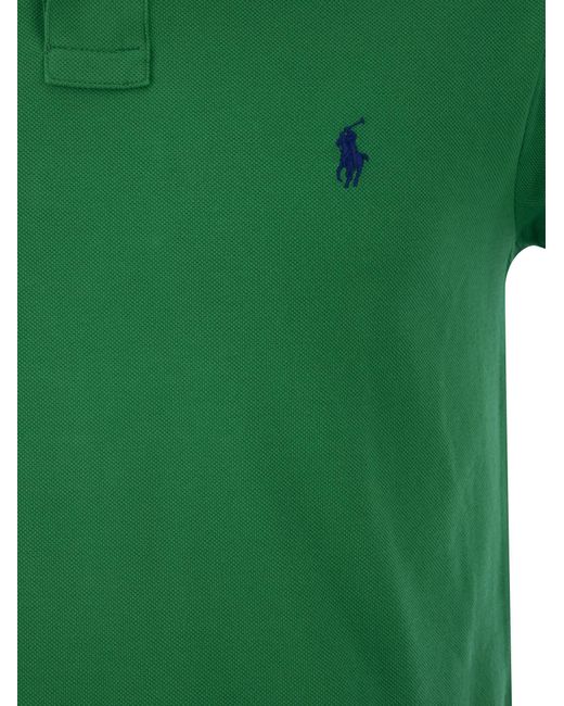 Polo Ralph Lauren Slim Fit Pique Polo -Hemd in Green für Herren
