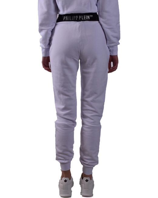 Philipp Plein Blue Logo-Waistband Track Pants