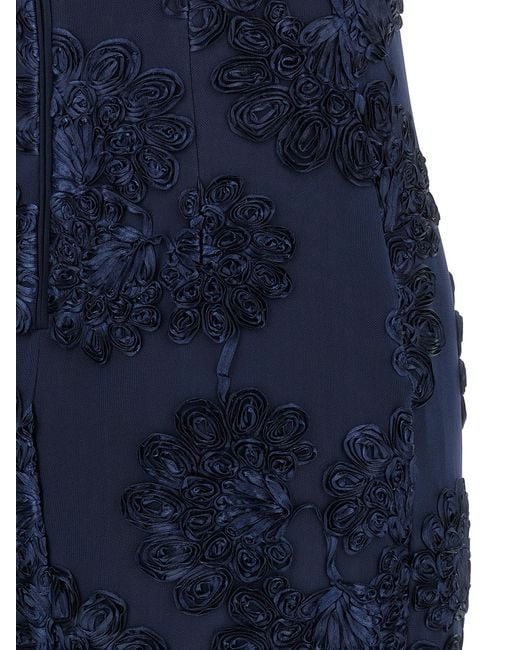 ROTATE BIRGER CHRISTENSEN Blue '3D Mesh Maxi' Dress