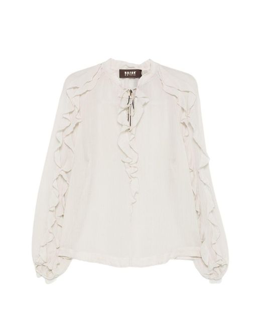 Bazar Deluxe White Ruffled Blouse