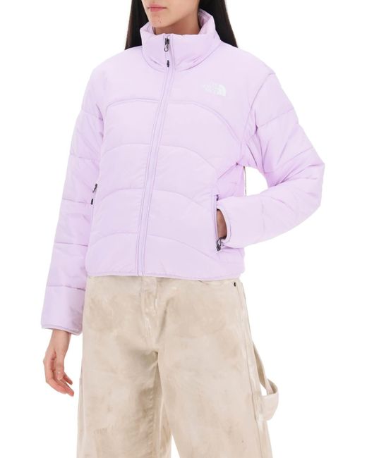 The North Face De 'elementen' North Face Short Puffer Jacket in het Purple