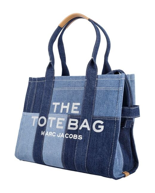 Marc Jacobs Blue The Large Tote Patchwork Denim Bag