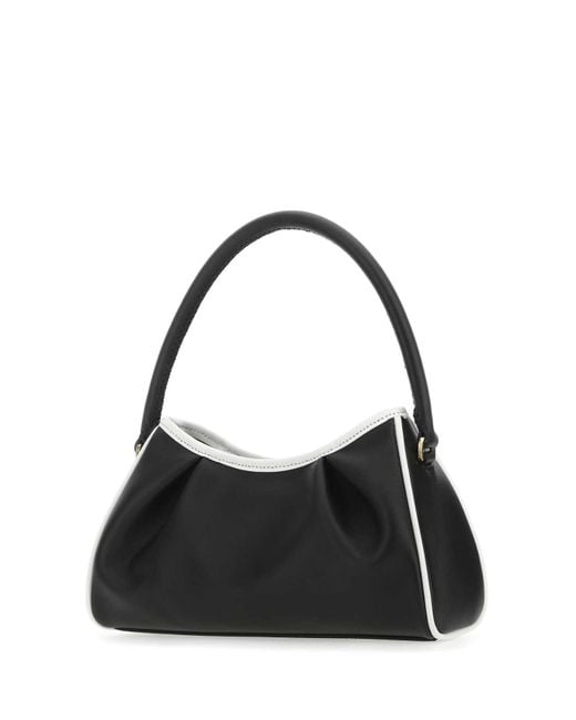 Elleme Black Two Tone Leather Dimple Moon Shoulder Bag for men