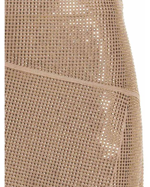ANDREADAMO Natural Sequin Knit Skirt