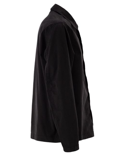 Stone Island Black Regular Fit Overshirt With Concealed Zip for men
